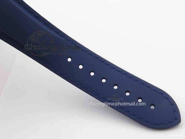 0203 Chic Planet Ocean Master Chrono 45mm SS OM 1:1 Best Edition Blue Dial On Blue Rubber Strap A 8172